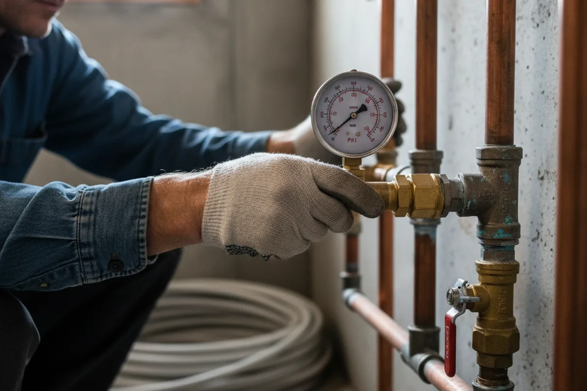 Pressure testing a repaired line during Water Line Repair in South Bend